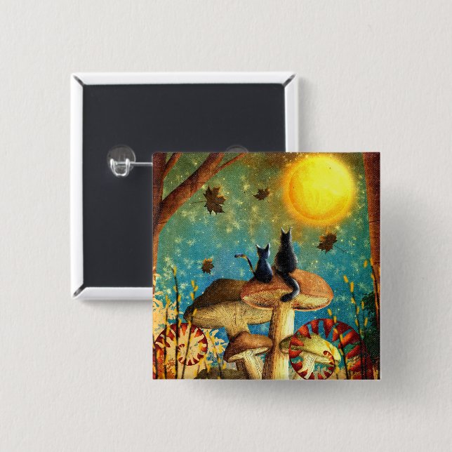 Chapa Cuadrada Gatos de champiñón (Anverso y reverso)