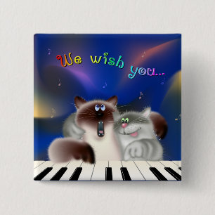 Chapa Cuadrada Gatos de piano