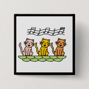 Chapa Cuadrada Gatos del canto camisetas y regalos