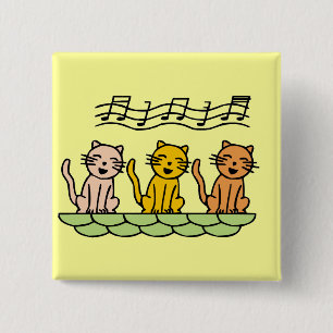 Chapa Cuadrada Gatos del canto camisetas y regalos