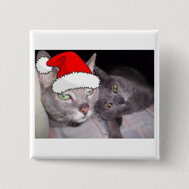 Chapa Cuadrada Gatos navidades (Anverso)