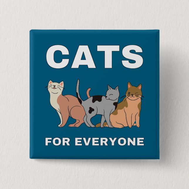 Chapa Cuadrada Gatos para todos (Anverso)