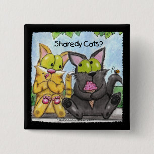 Chapa Cuadrada Gatos Sharedy - Silly y Tig