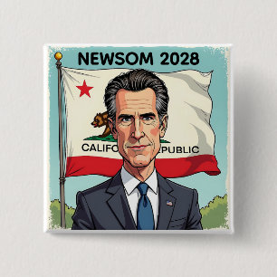 Chapa Cuadrada Gavin Newsom para el presidente 2028