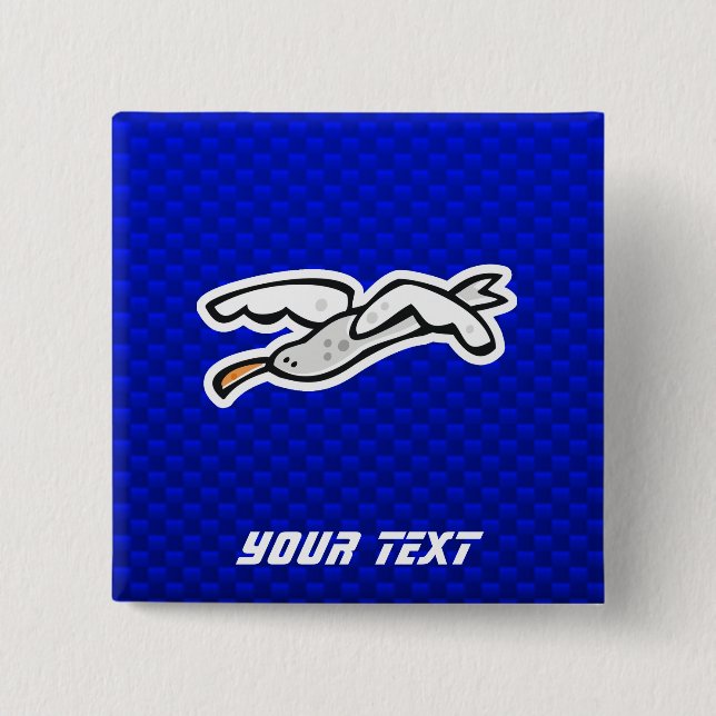 Chapa Cuadrada Gaviota linda; Azul (Anverso)