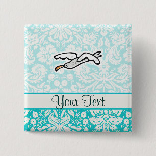 Chapa Cuadrada Gaviota linda del dibujo animado