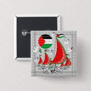 Chapa Cuadrada Gaza: Barcos de la Flotilla de Sumuda por la Liber