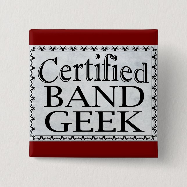 Chapa Cuadrada Geek de banda certificada (Anverso)