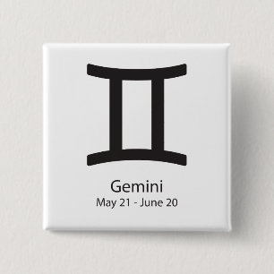 Chapa Cuadrada Gemini zodiac sign Mayo 21 - Junio 20