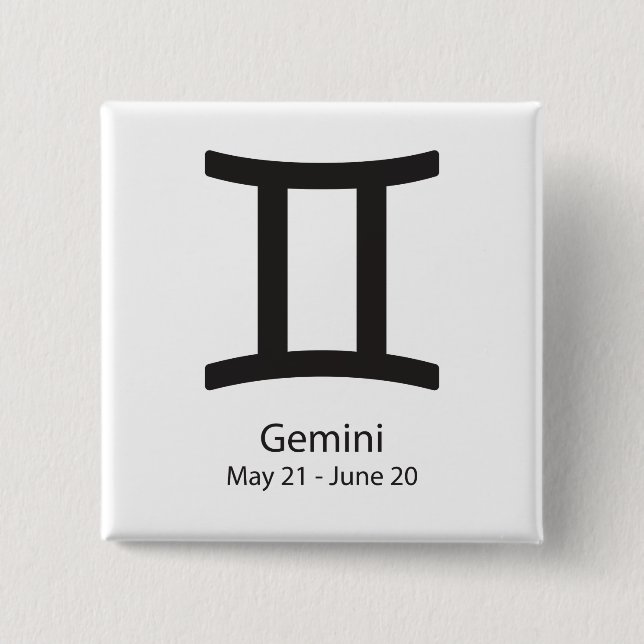 Chapa Cuadrada Gemini zodiac sign Mayo 21 - Junio 20 (Anverso)
