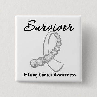 Chapa Cuadrada Gemstone Ribbon, superviviente del cáncer de pulmó