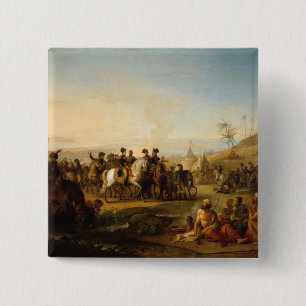 Chapa Cuadrada General Bonaparte que visita las fuentes de
