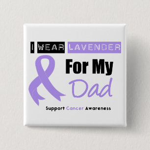 Chapa Cuadrada General Cancer I Wear Lavender para mi papá