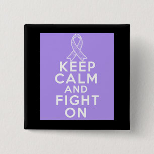Chapa Cuadrada General Cancer Keep Calm y lucha encendido