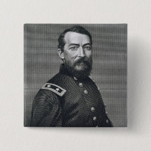 Chapa Cuadrada General Philip Sheridan, grabado de un photograp