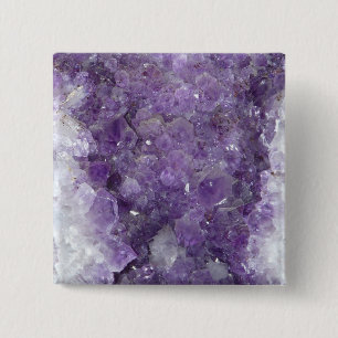 Chapa Cuadrada Geode Amethyst - piedra preciosa cristalina