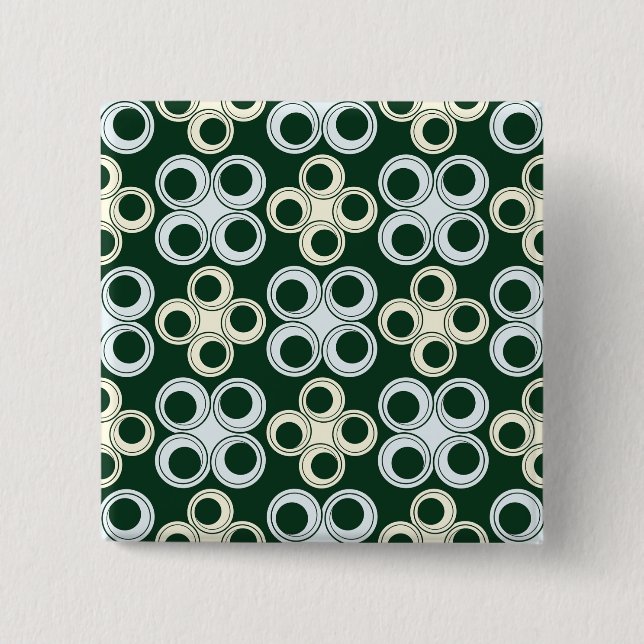 Chapa Cuadrada Geometric Retro Circles Pattern (Anverso)