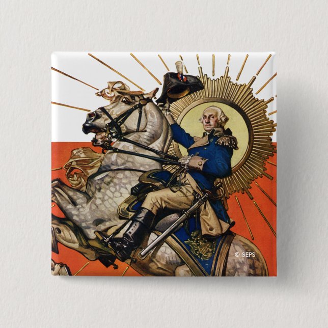 Chapa Cuadrada George Washington a caballo (Anverso)