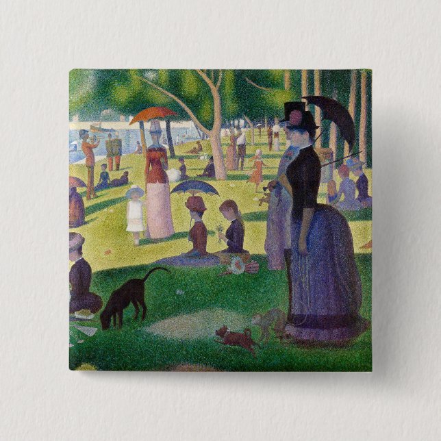 Chapa Cuadrada Georges Seurat - Domingo en La Grande Jatte (Anverso)