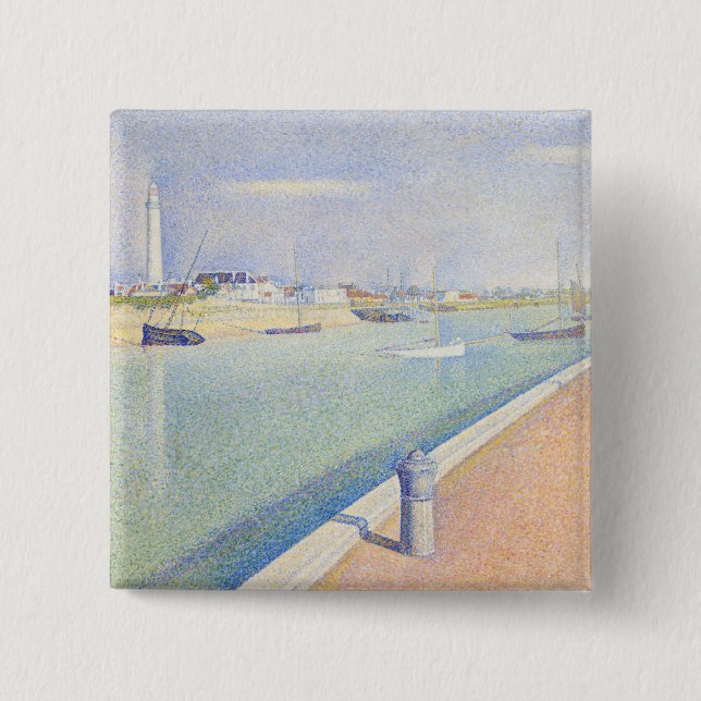 Chapa Cuadrada Georges Seurat - El canal de las gaviotas (Anverso)