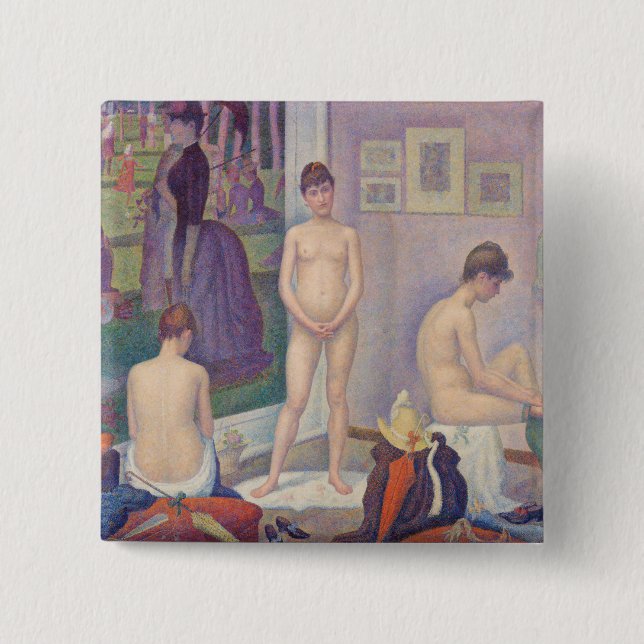 Chapa Cuadrada Georges Seurat - Los Modelos (Anverso)