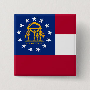 Chapa Cuadrada Georgia Flag Button