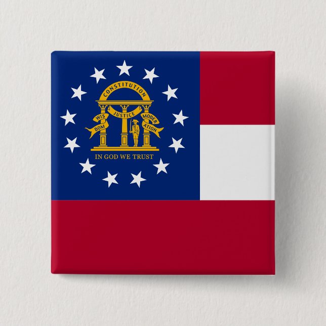 Chapa Cuadrada Georgia Flag Button (Anverso)