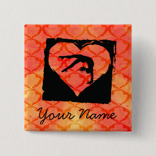 Chapa Cuadrada Gimnasia de encargo personalizada de la danza