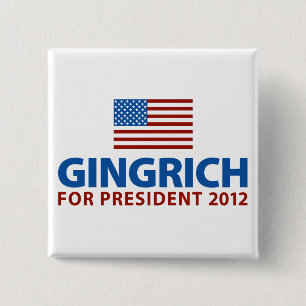 Chapa Cuadrada Gingrich para el presidente