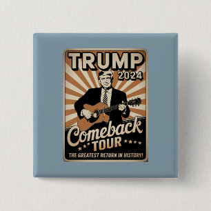 Chapa Cuadrada Gira de regreso TRUMP 2024 Vintage Rocks 