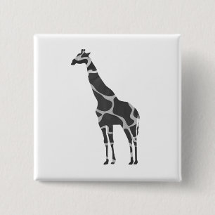 Chapa Cuadrada Giraffe Black and Grey Silhoutte