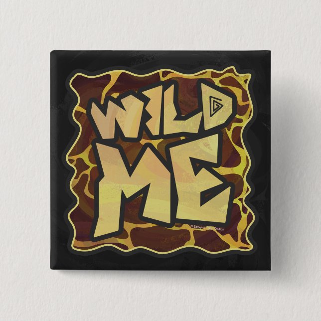 Chapa Cuadrada Giraffe Brown and Yellow Print (Anverso)