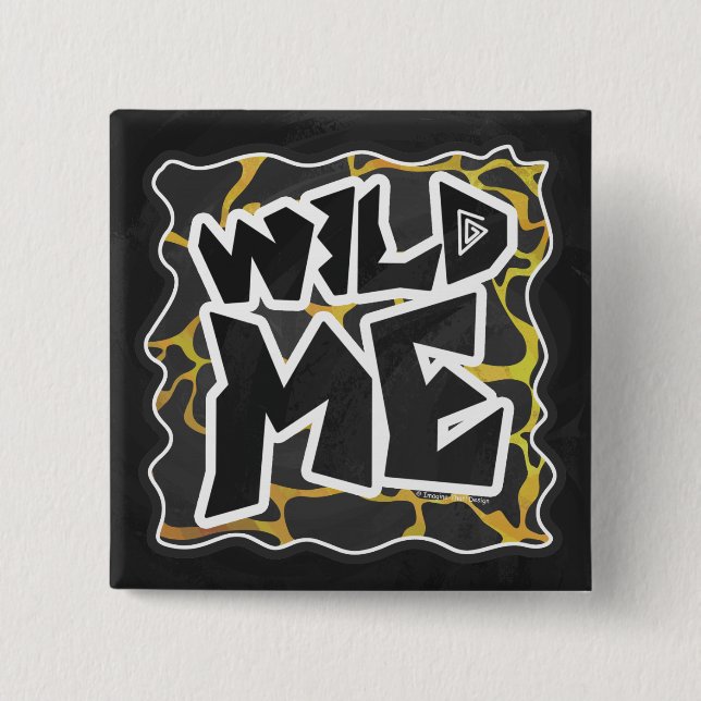 Chapa Cuadrada Giraffe Impresión negra y amarilla (Anverso)