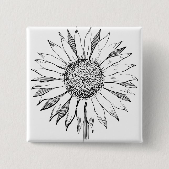 Chapa Cuadrada Girasol ilustrado (Anverso)