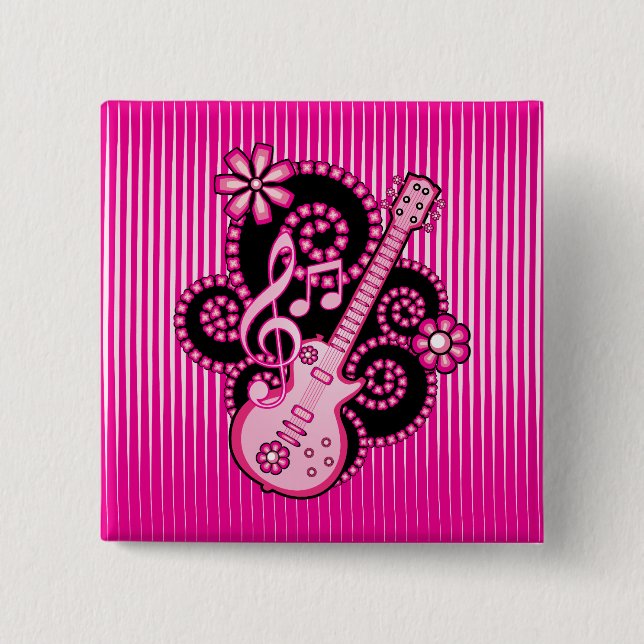 Chapa Cuadrada Girlie Guitar (Anverso)