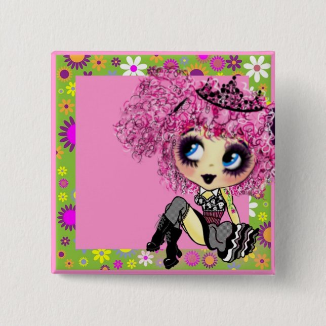 Chapa Cuadrada Girly Gifts Harajuku estilo Chica (Anverso)