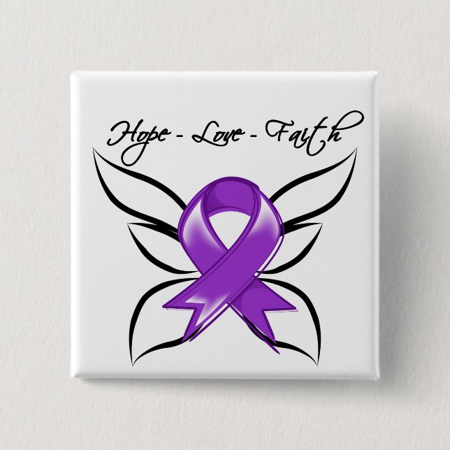 Chapa Cuadrada GIST Cancer Hope Love Faith (Anverso)
