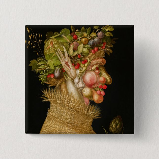 Chapa Cuadrada Giuseppe Arcimboldo - Verano (Anverso)