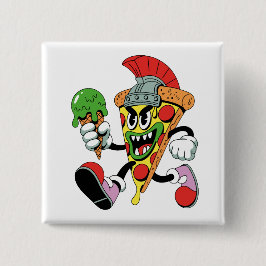 Chapa Cuadrada Gladiator Pizza Slice Italiano Brainrot