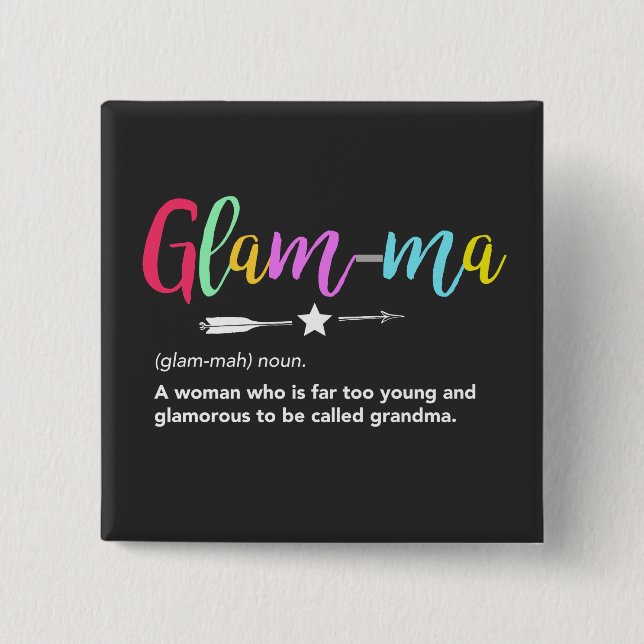 Chapa Cuadrada Glam-mamáes, abuela de definición de glamma (Anverso)