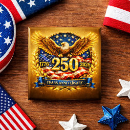 Chapa Cuadrada Glittered Semiquincentennial Eagle Emblem