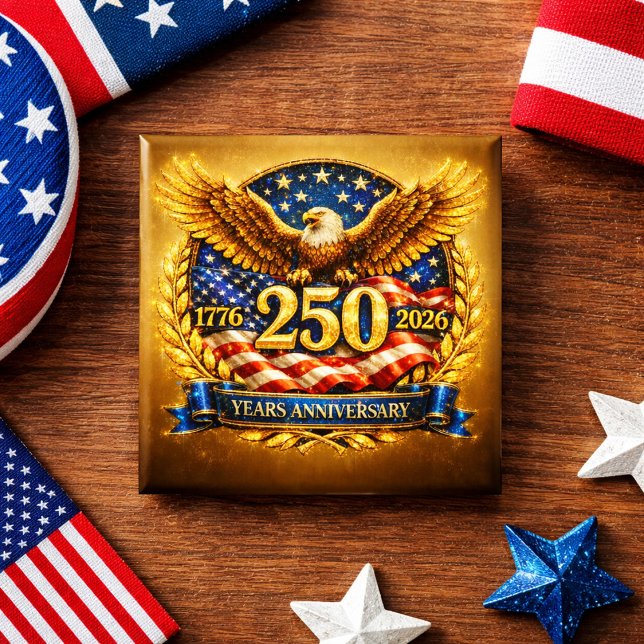 Chapa Cuadrada Glittered Semiquincentennial Eagle Emblem (Subido por el creador)