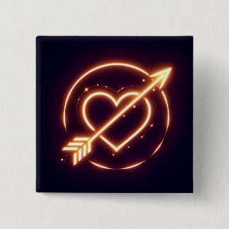 Chapa Cuadrada glowing image of a heart with cupid's arrow