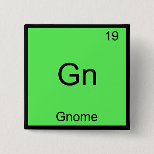 Chapa Cuadrada Gn - Gnome Símbolo de Elemento de Química Divertid