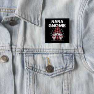 Chapa Cuadrada Gnomo de Navidad de Cuadros Rojos Nana Bonita
