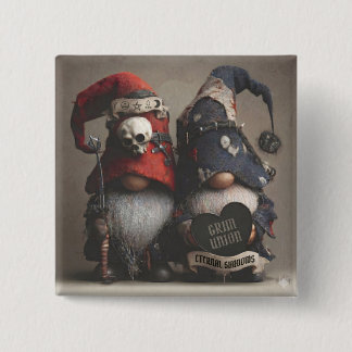 Chapa Cuadrada Gnomos de fantasía sombría sosteniendo corazón con