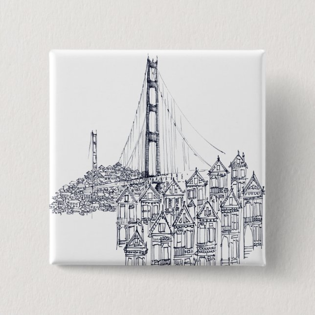 Chapa Cuadrada Golden Gate (Anverso)