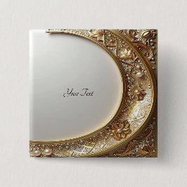 Chapa Cuadrada Golden Ornate Frame Button
