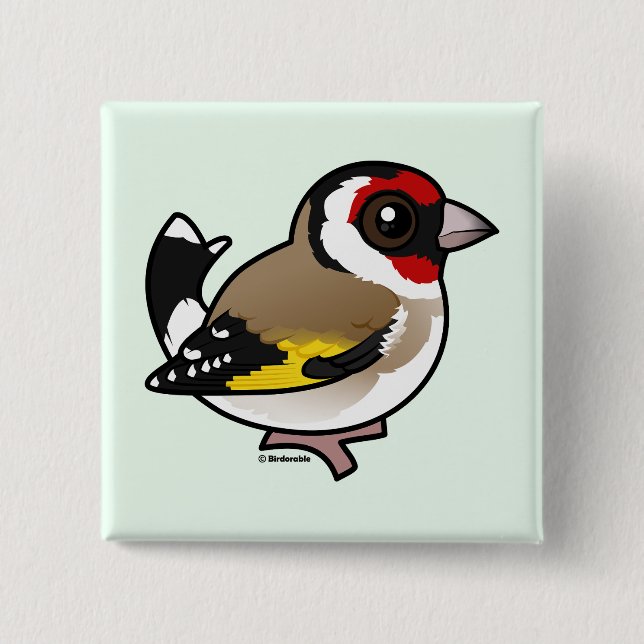 Chapa Cuadrada Goldfinch europeo (Anverso)