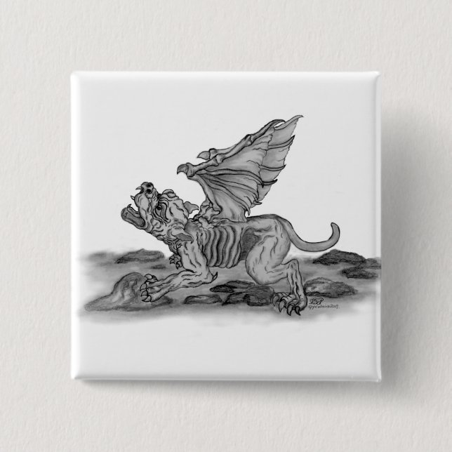 Chapa Cuadrada Golem Gargoyle (Anverso)